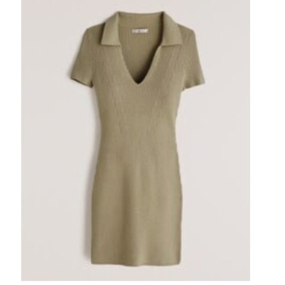 Abercrombie & Fitch Dresses & Skirts - Abercrombie + Fitch Short-Sleeve Polo Sweater Dress | Olive Color
